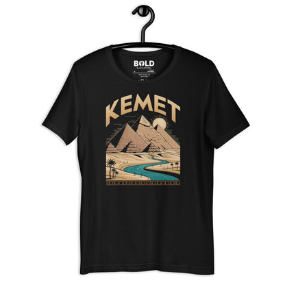 Kemet Landscape T-Shirt - Bold Black Apparel
