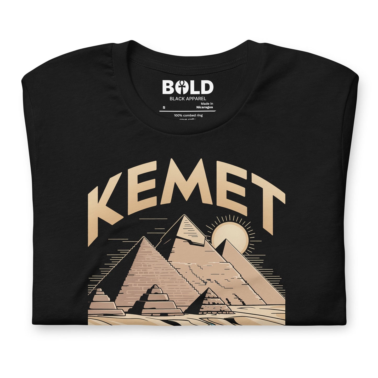 Kemet Landscape T-Shirt - Bold Black Apparel