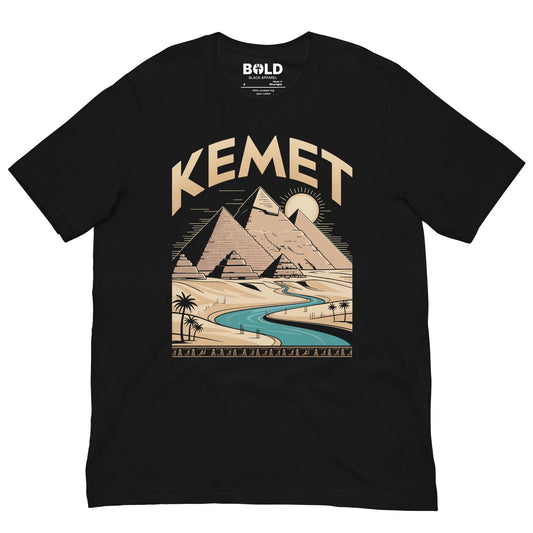 Kemet Landscape T-Shirt - Bold Black Apparel