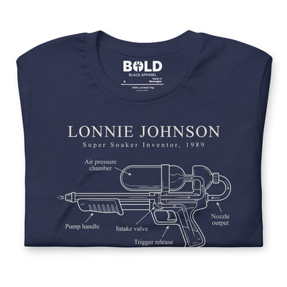 Lonnie Johnson Super Soaker T-Shirt - Bold Black Apparel