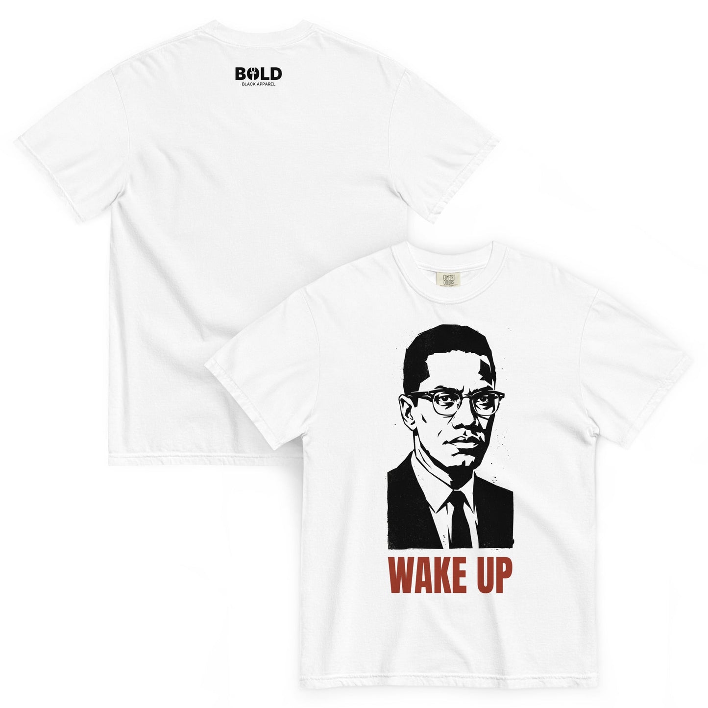 Malcolm X Wake Up T-Shirt - Bold Black Apparel