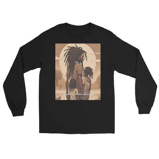 Meaning of Life Black Dad Long Sleeve - Bold Black Apparel