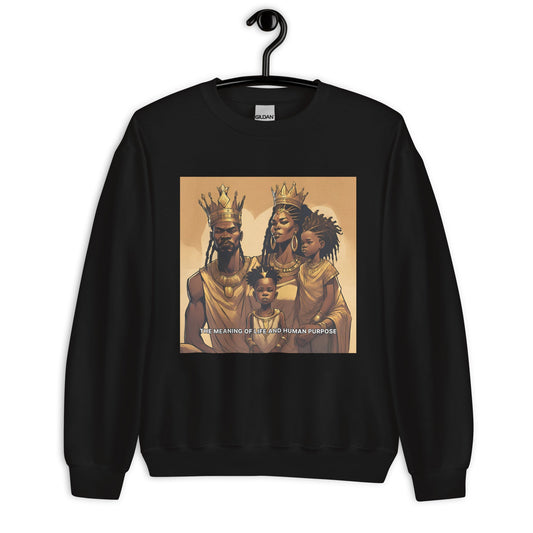 Meaning of Life Black Royal Family Crewneck - Bold Black Apparel