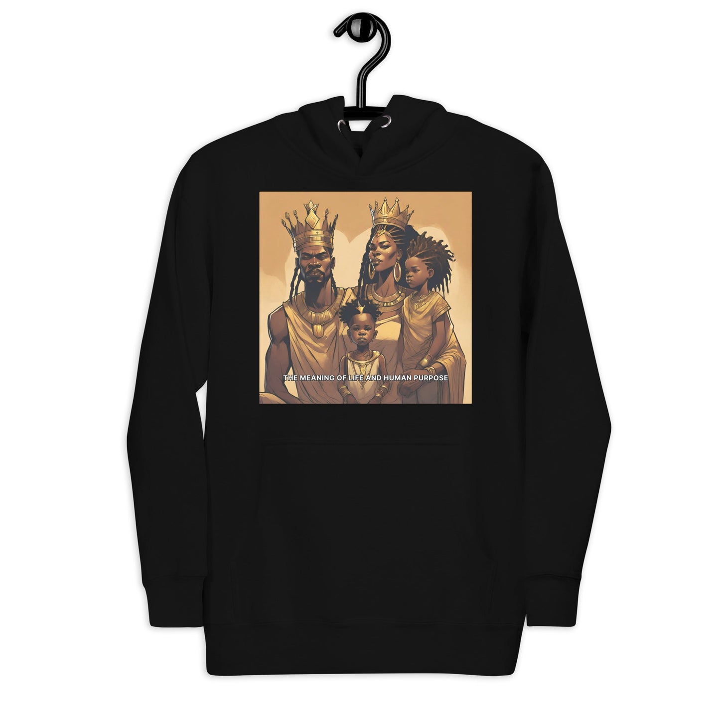 Meaning of Life Black Royal Family Premium Hoodie - Bold Black Apparel