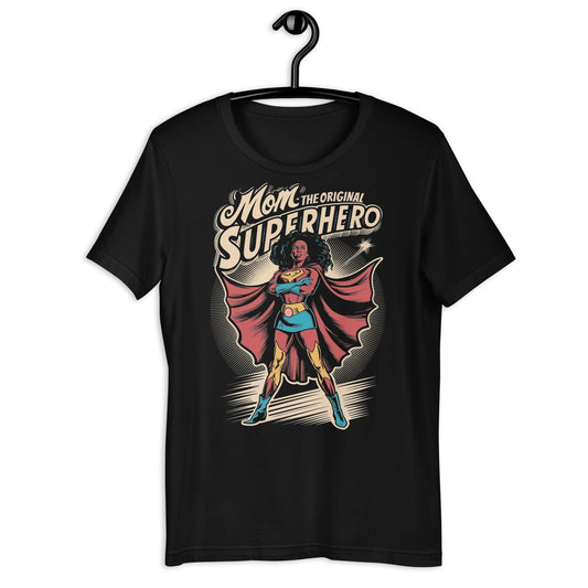 Mom: The Original Superhero T-Shirt - Bold Black Apparel