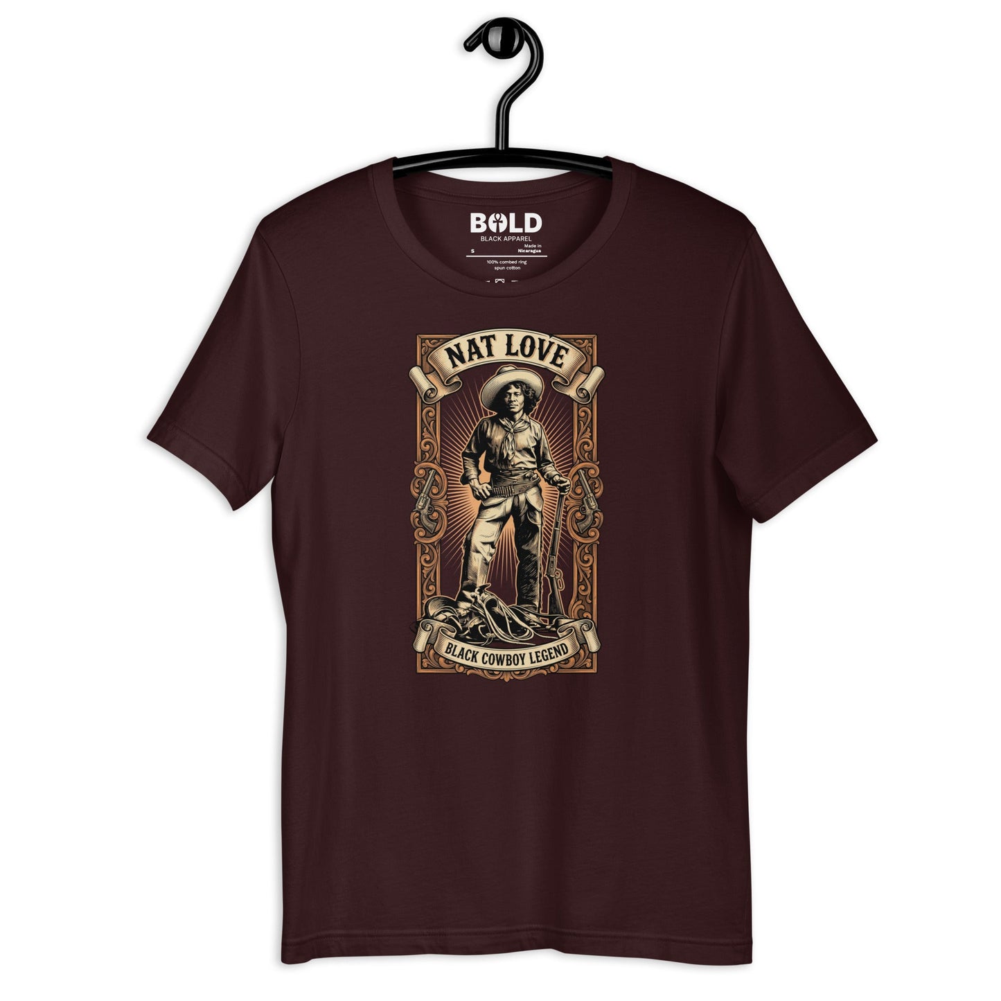 Nat Love Black Cowboy T-Shirt - Bold Black Apparel