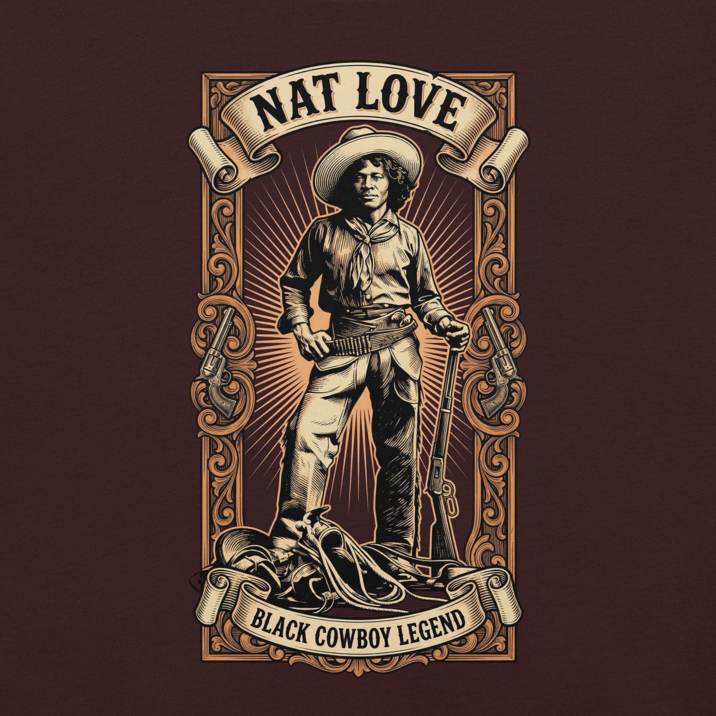 Nat Love Black Cowboy T-Shirt - Bold Black Apparel