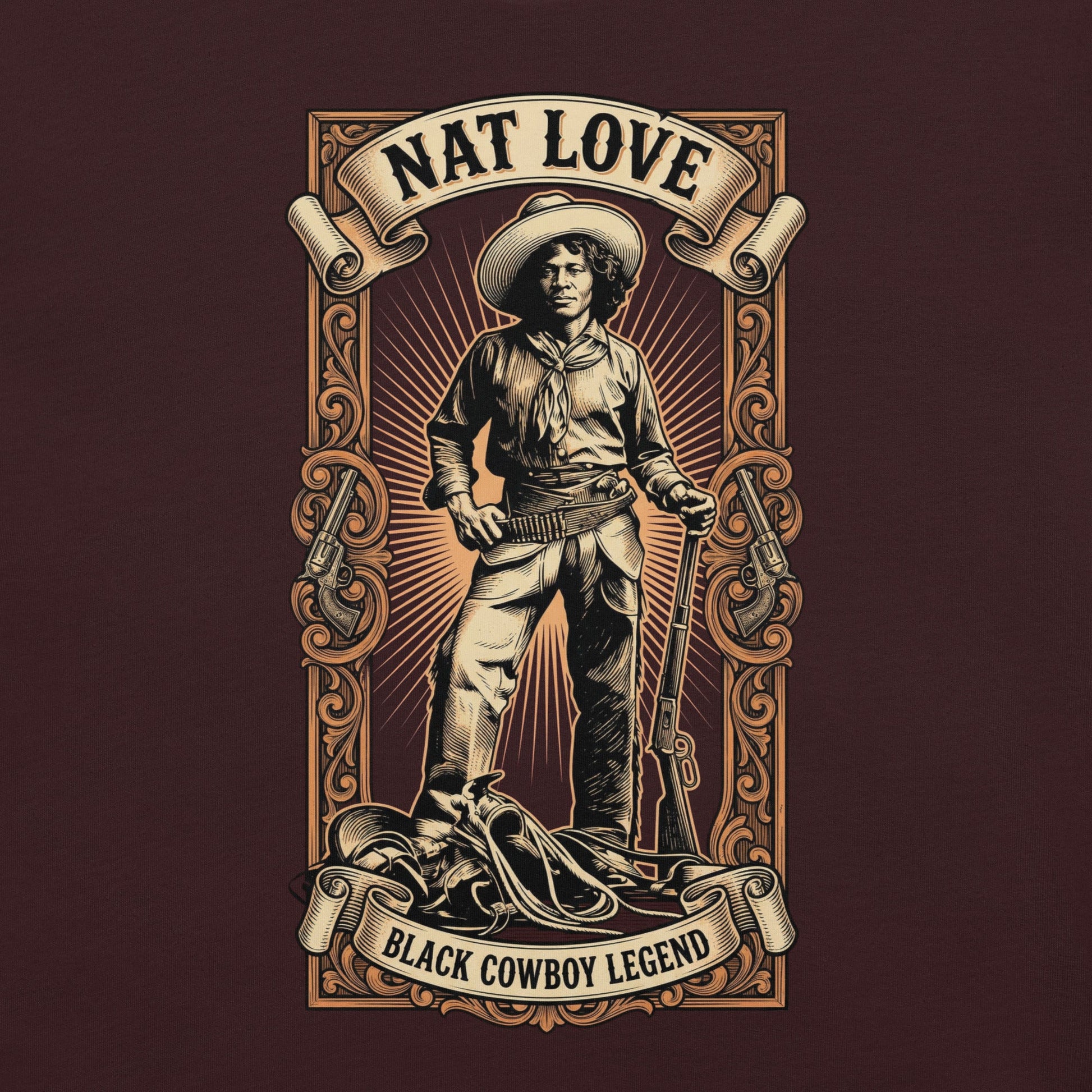Nat Love Black Cowboy T-Shirt - Bold Black Apparel