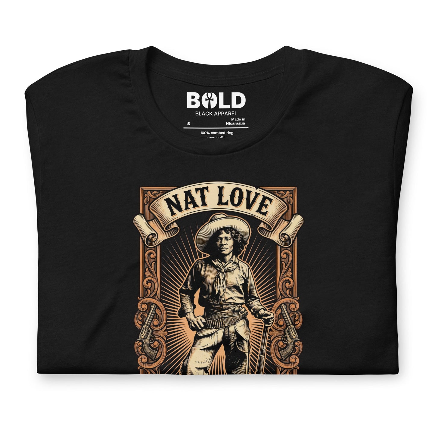 Nat Love Black Cowboy T-Shirt - Bold Black Apparel