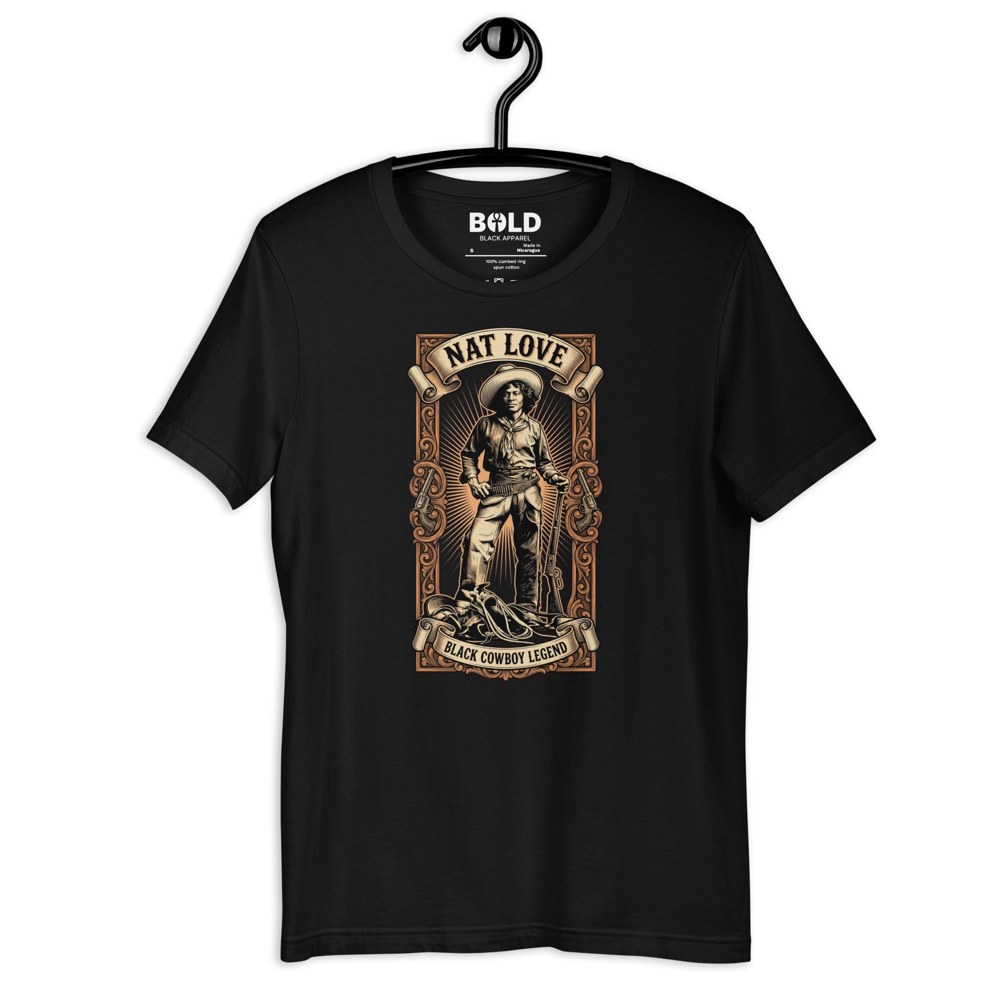 Nat Love Black Cowboy T-Shirt - Bold Black Apparel