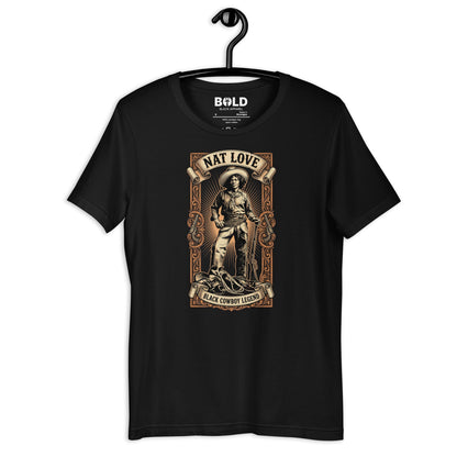 Nat Love Black Cowboy T-Shirt - Bold Black Apparel