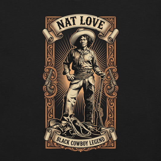 Nat Love Black Cowboy T-Shirt - Bold Black Apparel