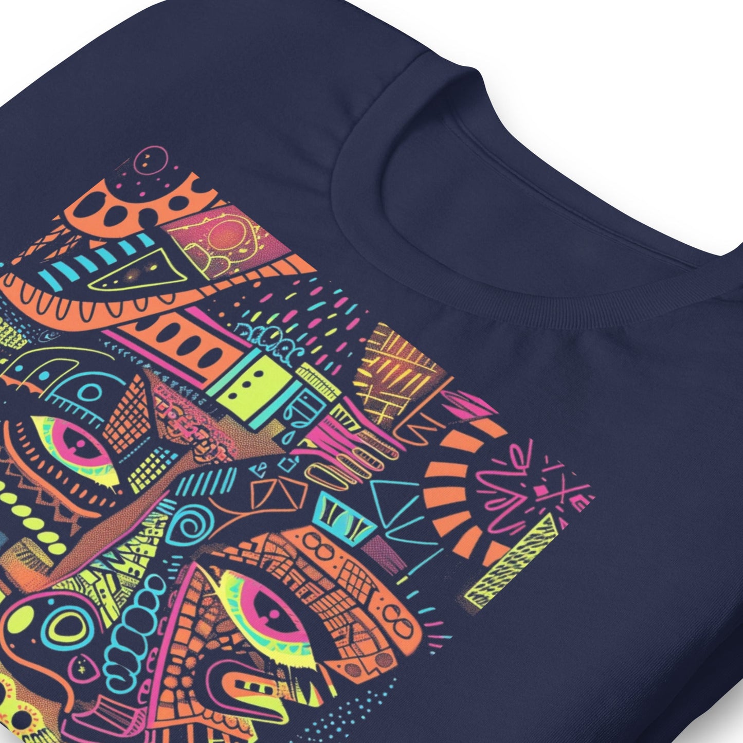 Neon Afro Fusion T-Shirt - Bold Black Apparel