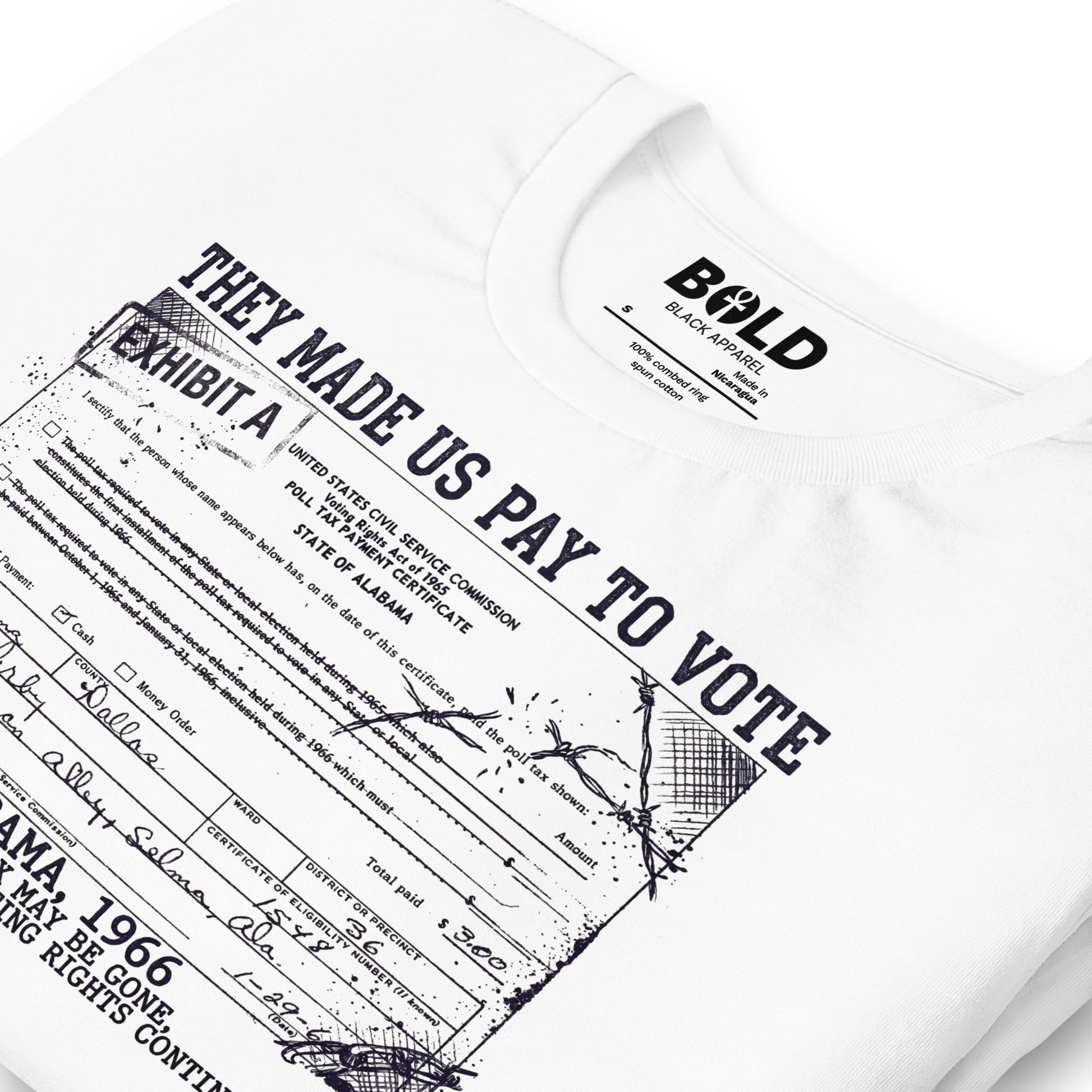 Poll Tax Voting Rights T-Shirt - Bold Black Apparel
