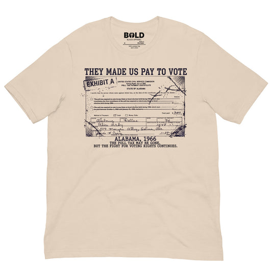 Poll Tax Voting Rights T-Shirt - Bold Black Apparel