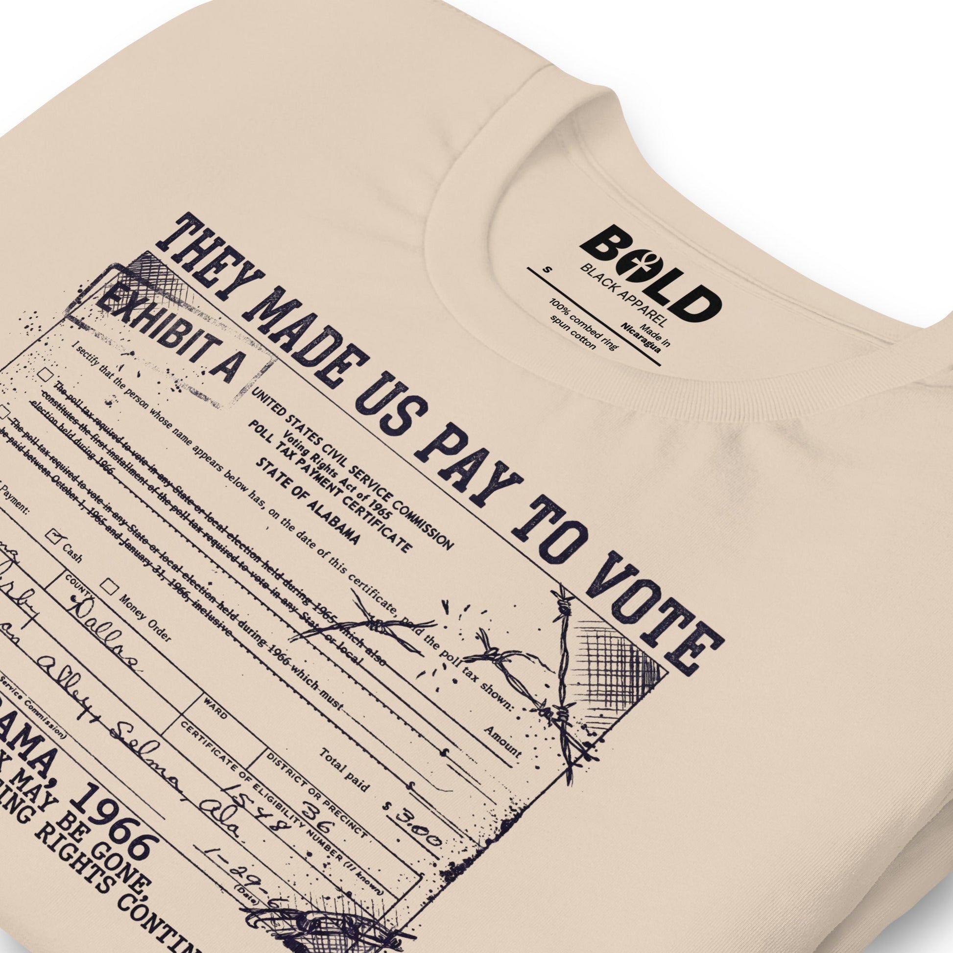 Poll Tax Voting Rights T-Shirt - Bold Black Apparel