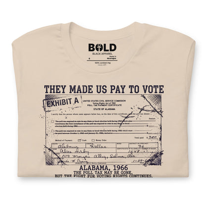 Poll Tax Voting Rights T-Shirt - Bold Black Apparel