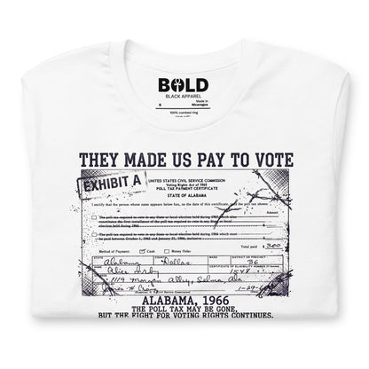 Poll Tax Voting Rights T-Shirt - Bold Black Apparel