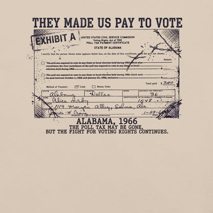 Poll Tax Voting Rights T-Shirt - Bold Black Apparel
