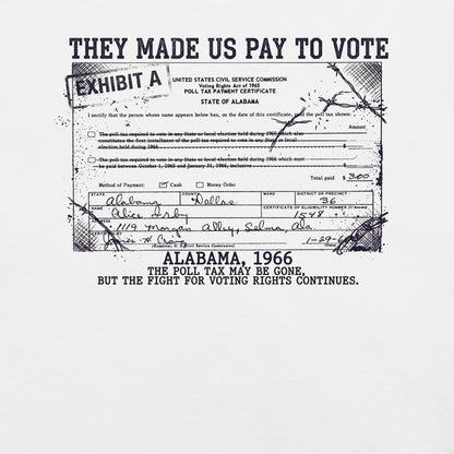Poll Tax Voting Rights T-Shirt - Bold Black Apparel
