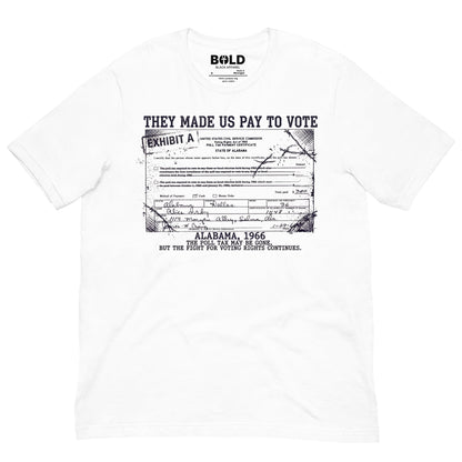 Poll Tax Voting Rights T-Shirt - Bold Black Apparel