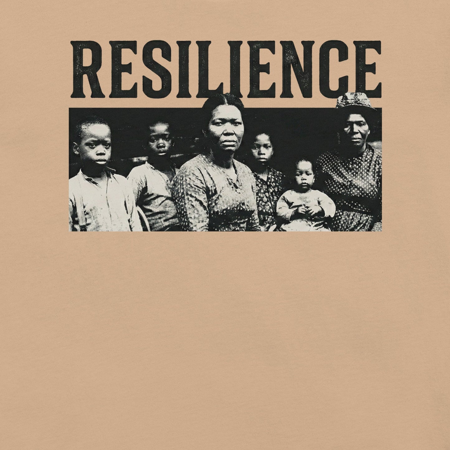 Resilience Black Family Portrait T-Shirt - Bold Black Apparel