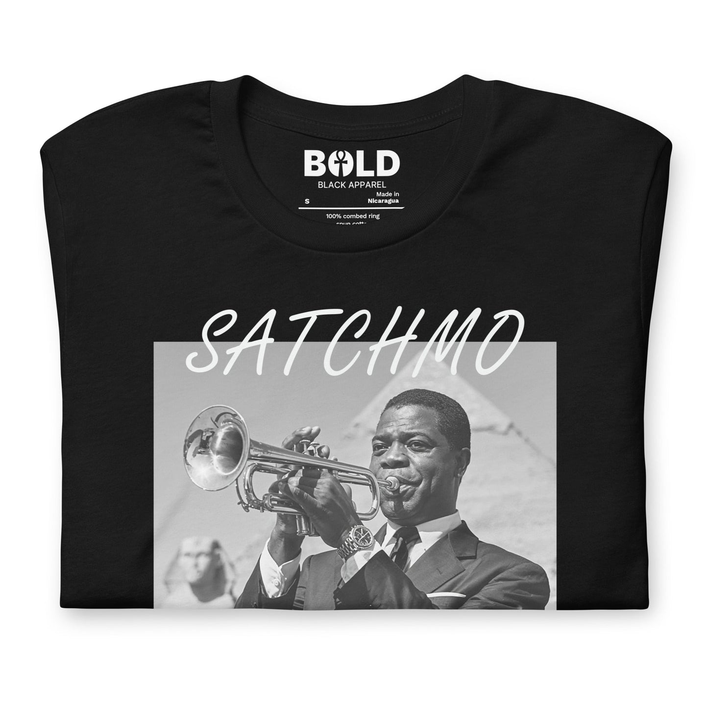 Satchmo Egypt 1961 T-Shirt - Bold Black Apparel