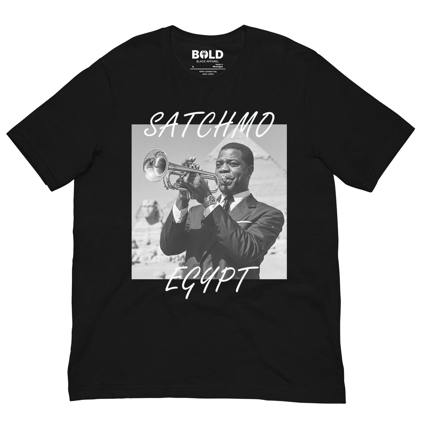 Satchmo Egypt 1961 T-Shirt - Bold Black Apparel