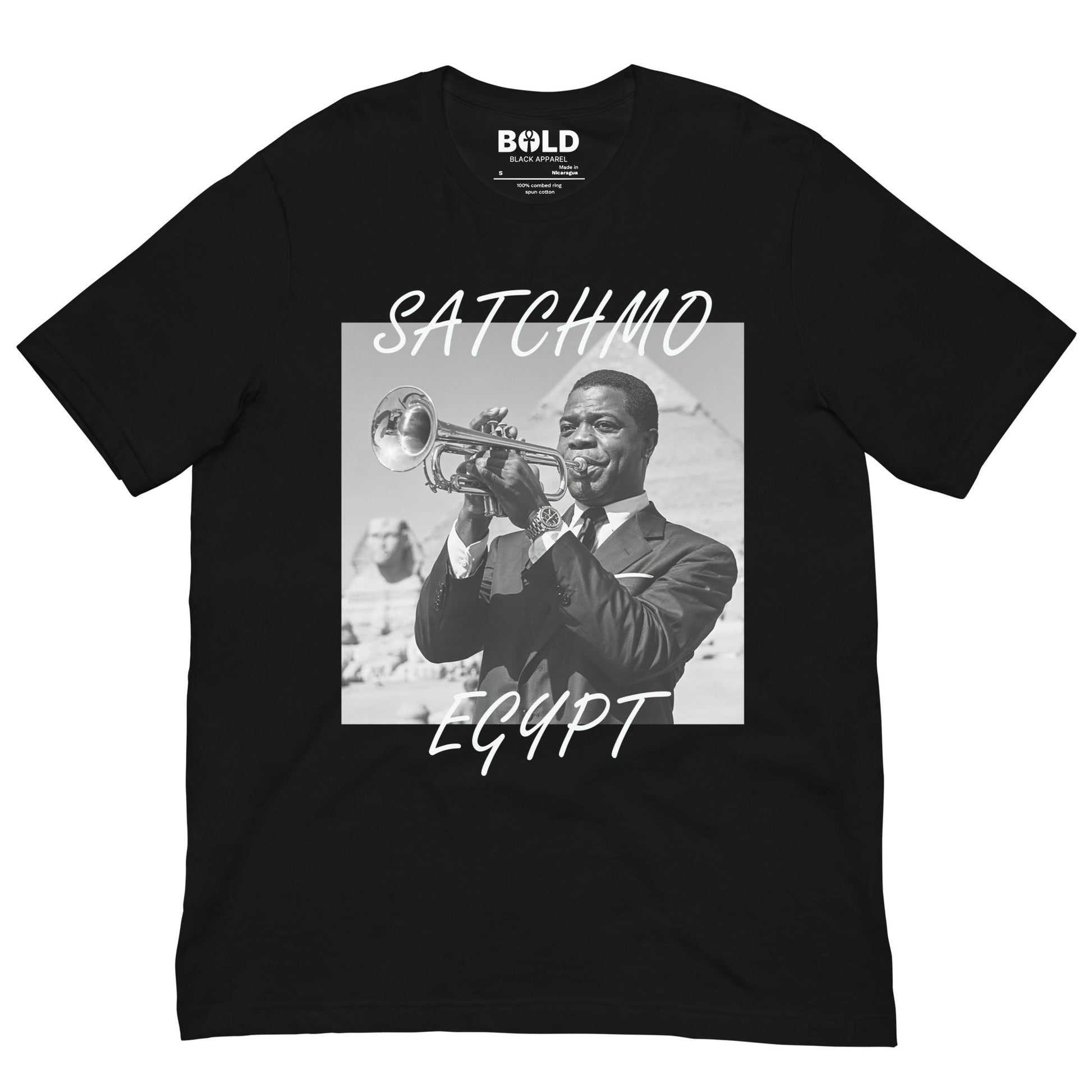 Satchmo Egypt 1961 T-Shirt - Bold Black Apparel