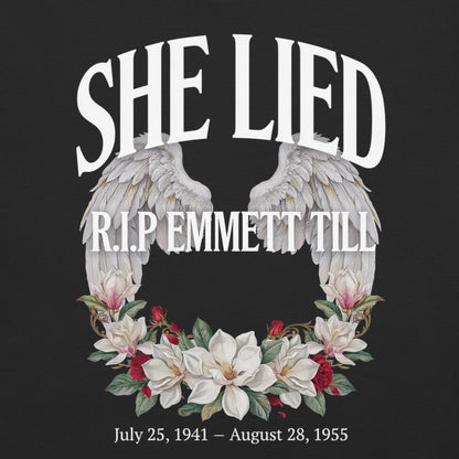 She Lied R.I.P. Emmett Till Memorial Heavyweight T-Shirt - Bold Black Apparel