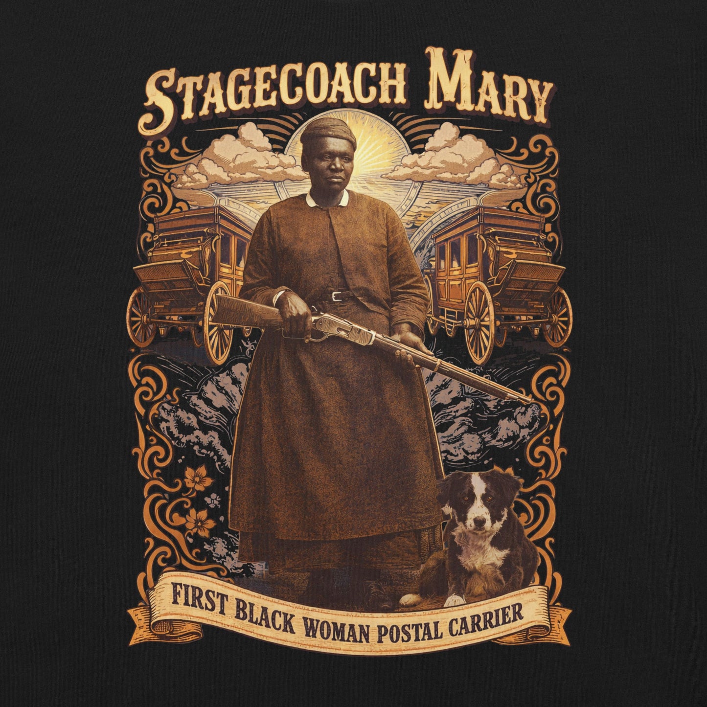 Stagecoach Mary Fields T-Shirt - Bold Black Apparel
