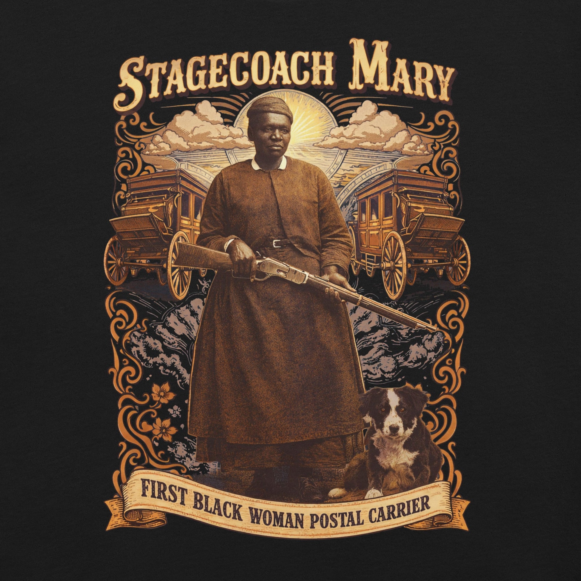 Stagecoach Mary Fields T-Shirt - Bold Black Apparel