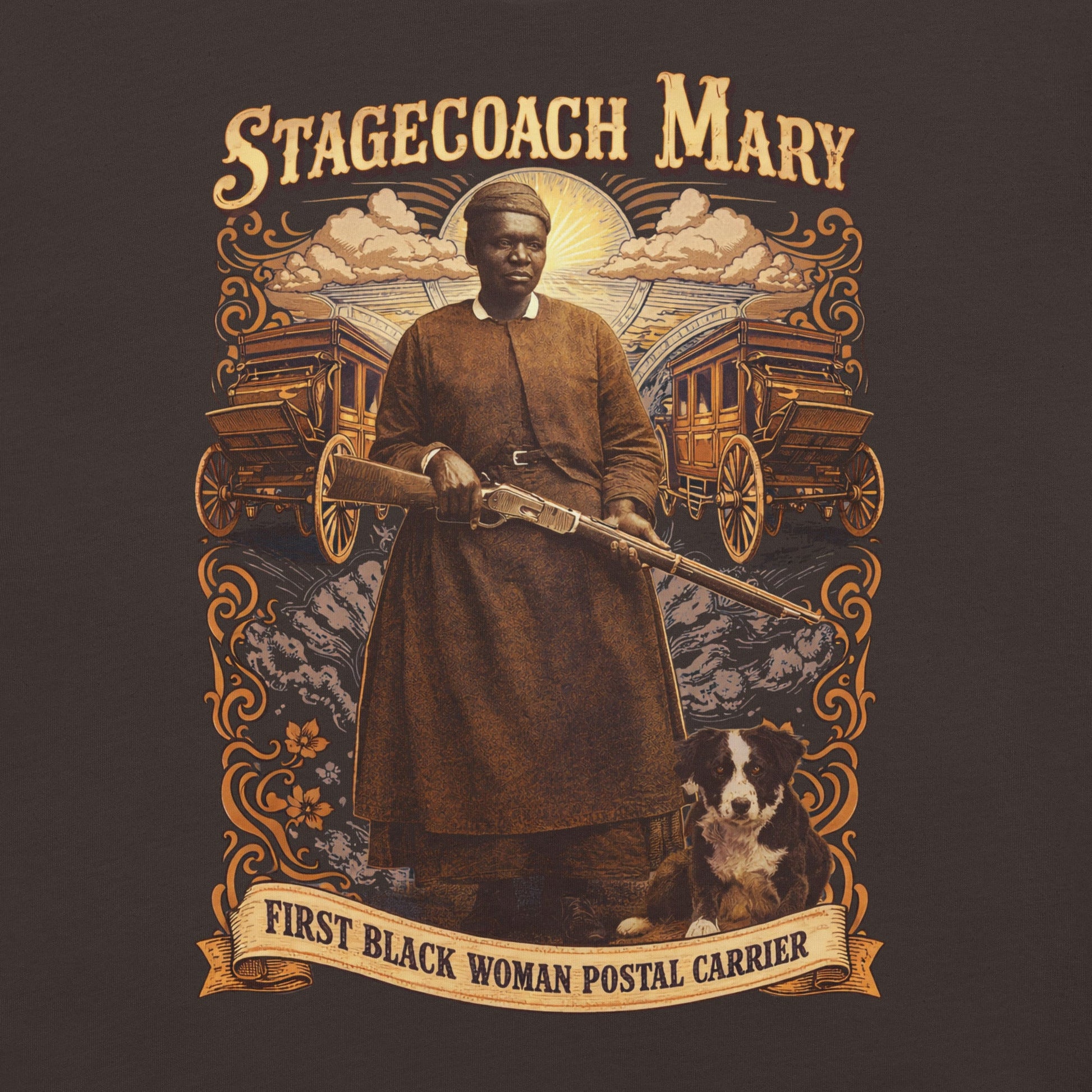 Stagecoach Mary Fields T-Shirt - Bold Black Apparel