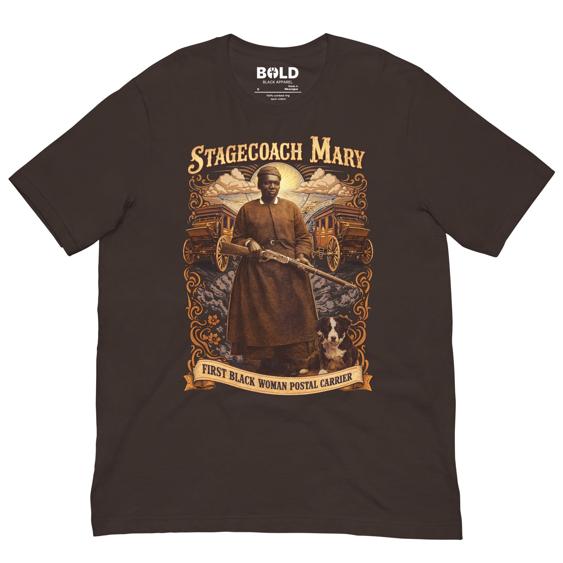Stagecoach Mary Fields T-Shirt - Bold Black Apparel