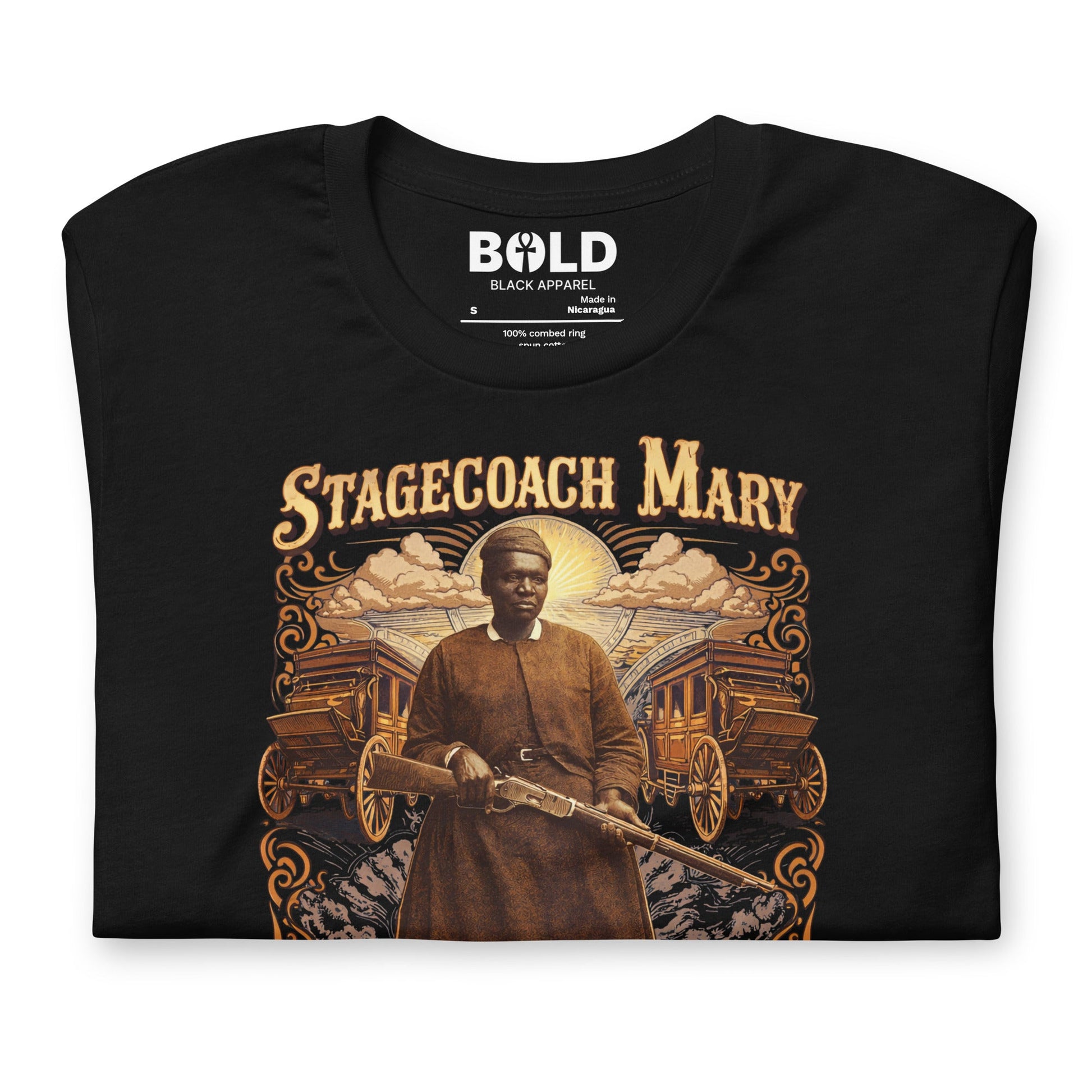 Stagecoach Mary Fields T-Shirt - Bold Black Apparel