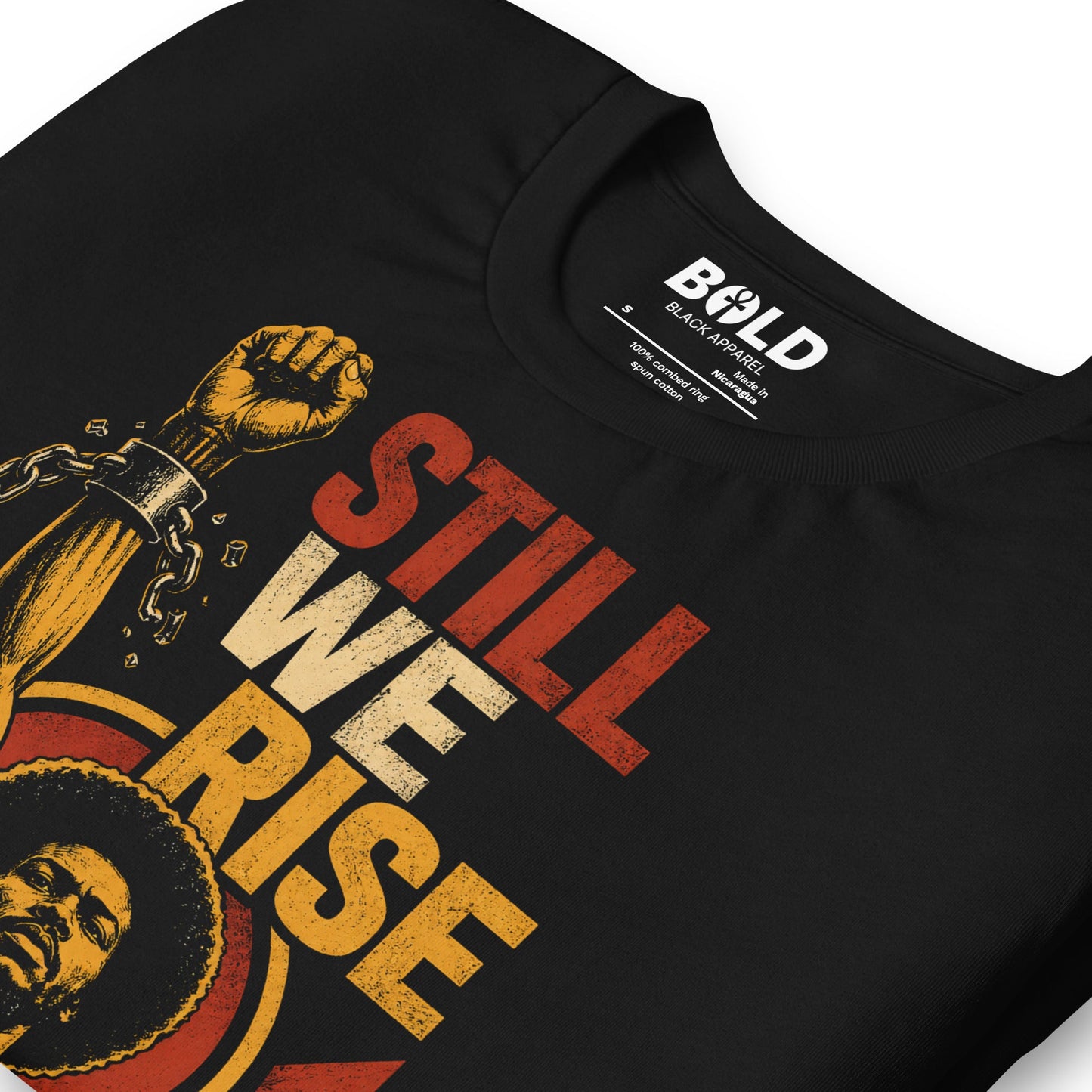Still We Rise Fist & Chains T-Shirt - Bold Black Apparel