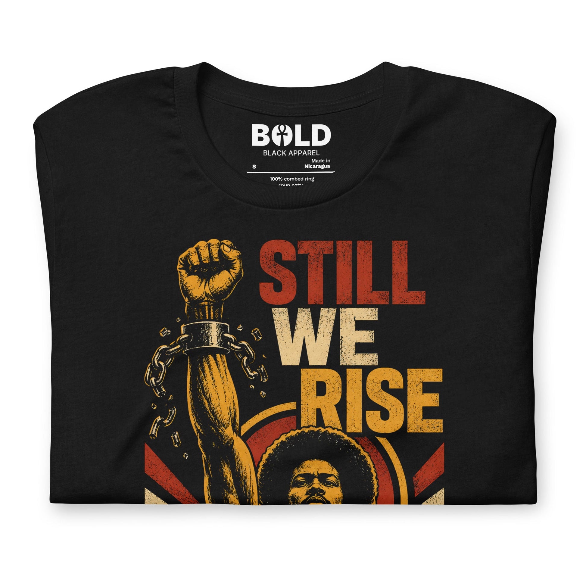 Still We Rise Fist & Chains T-Shirt - Bold Black Apparel
