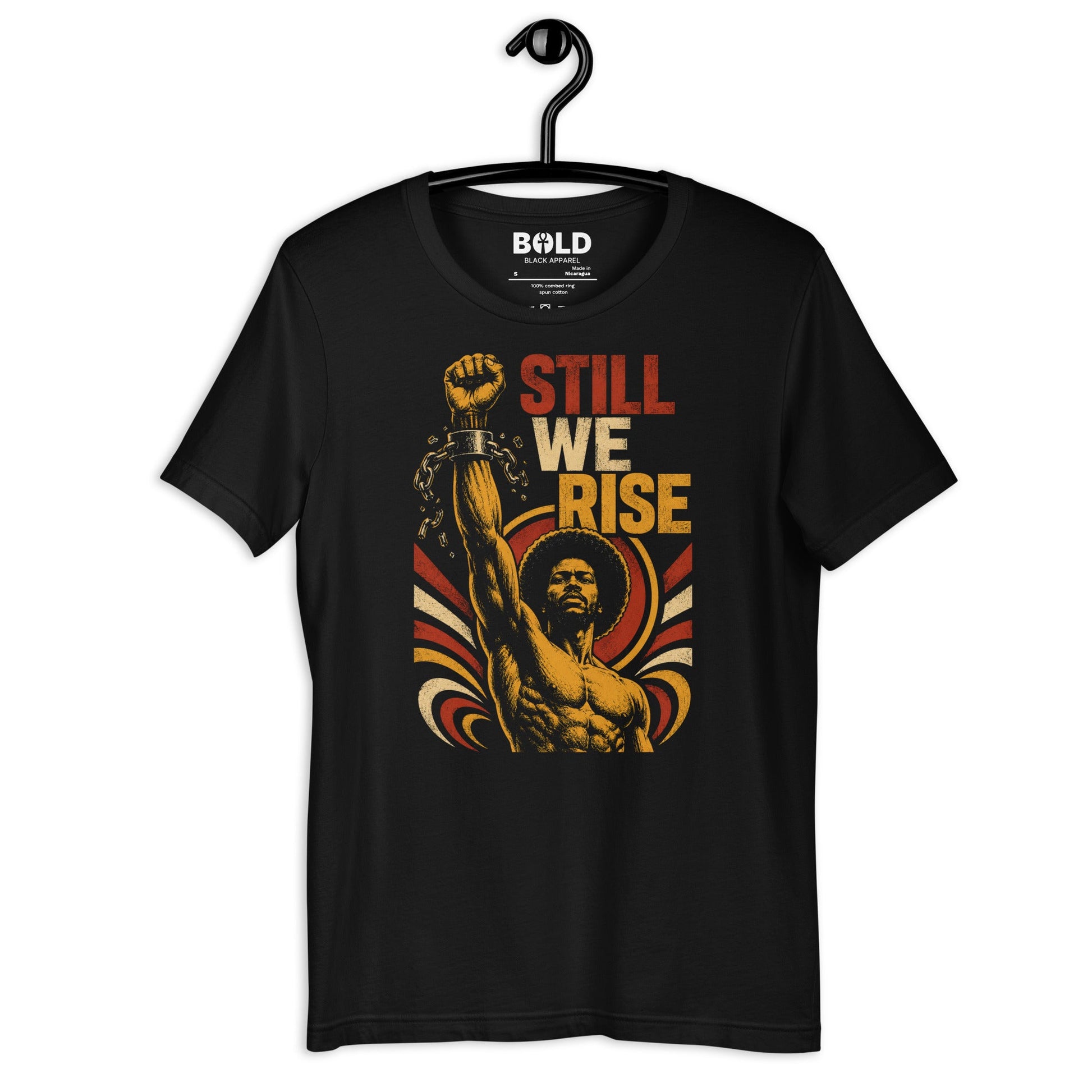 Still We Rise Fist & Chains T-Shirt - Bold Black Apparel