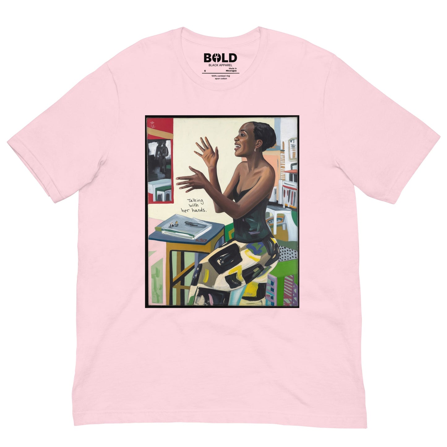 Talking with Her Hands T-Shirt - Bold Black Apparel