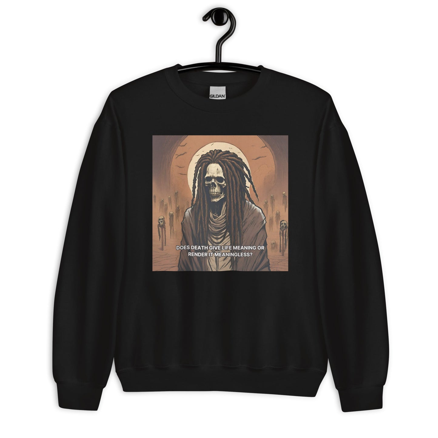 The Philosophy of Death & Mortality Crewneck - Bold Black Apparel