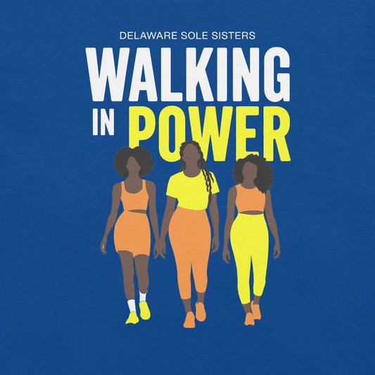 Unisex Delaware Sole Sister Walking in Power T-Shirt - Bold Black Apparel
