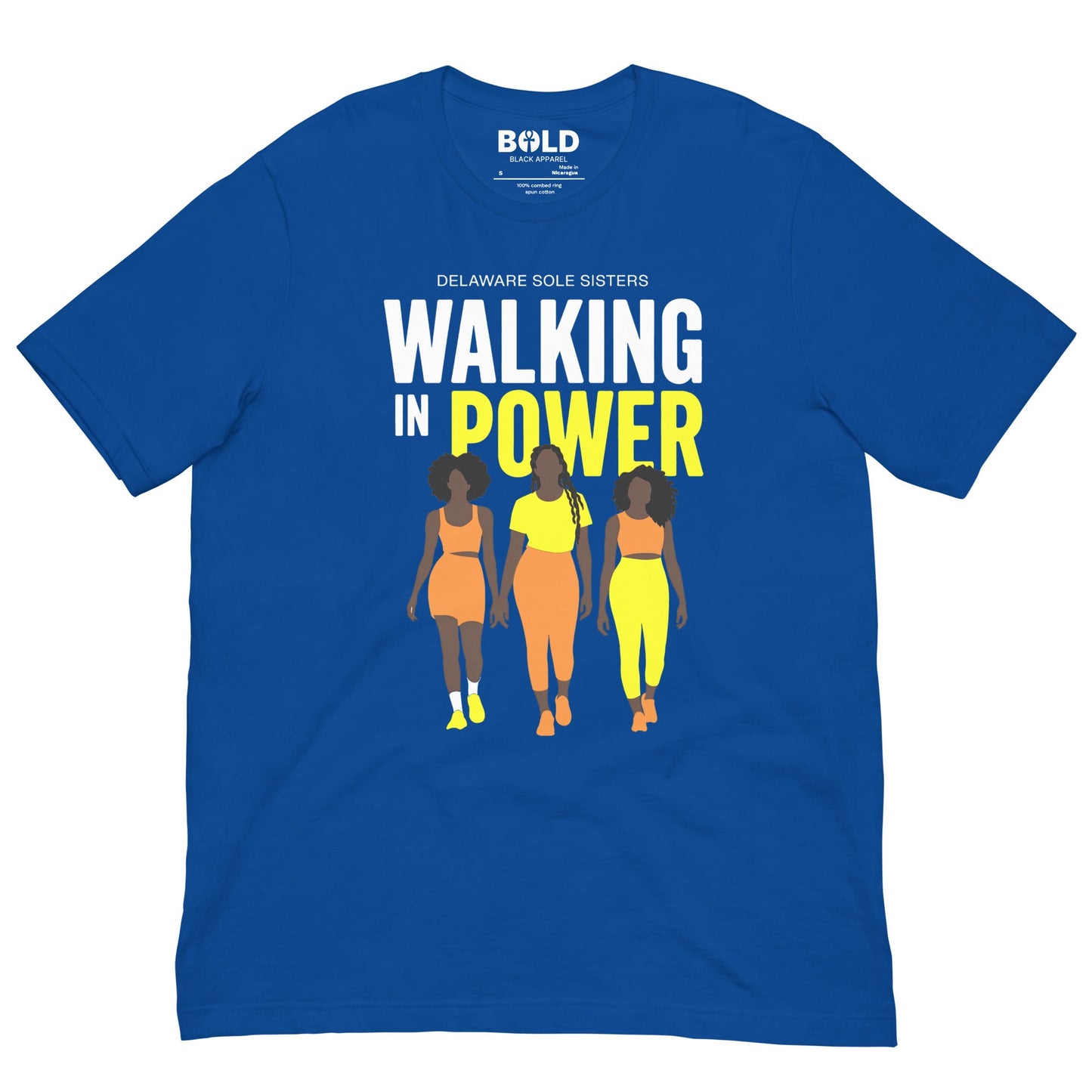 Unisex Delaware Sole Sister Walking in Power T-Shirt - Bold Black Apparel
