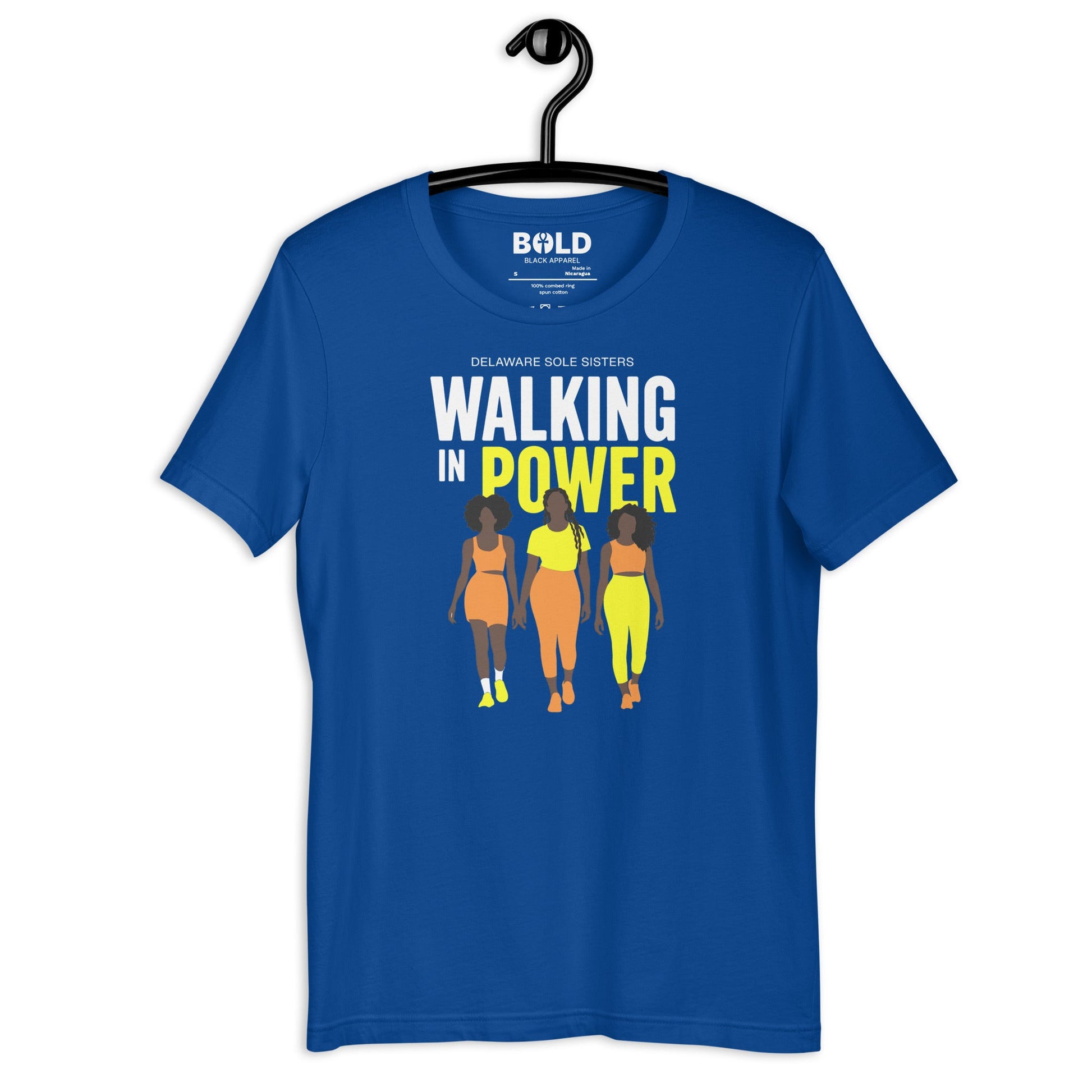 Unisex Delaware Sole Sister Walking in Power T-Shirt - Bold Black Apparel