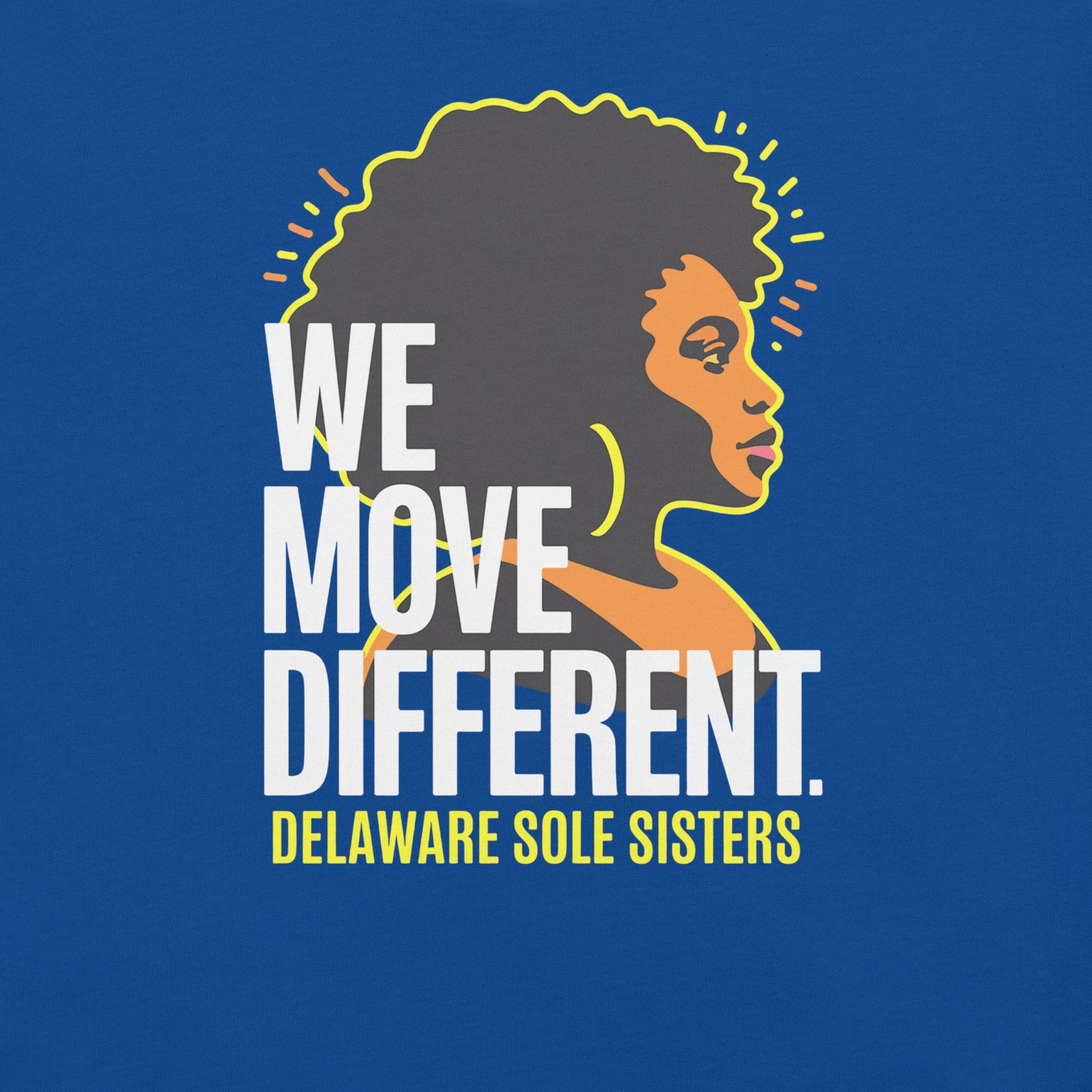 Unisex Delaware Sole Sisters Move Different T-Shirt - Bold Black Apparel