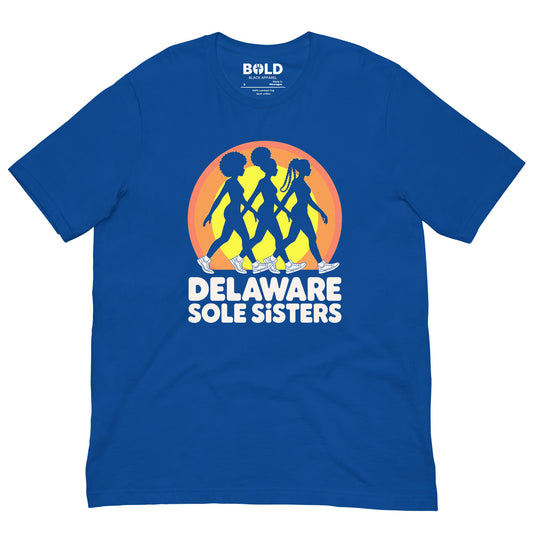 Unisex Delaware Sole Sisters Sun T-Shirt - Bold Black Apparel