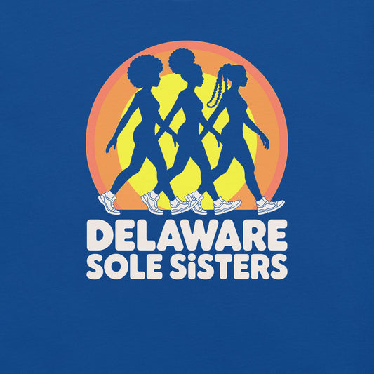 Unisex Delaware Sole Sisters Sun T-Shirt - Bold Black Apparel