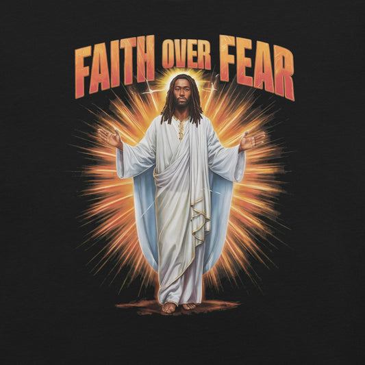 Faith Over Fear Black Jesus T-Shirt