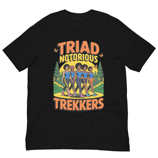 Unisex Triad Notorious Trekkers Hike T-Shirt - Bold Black Apparel