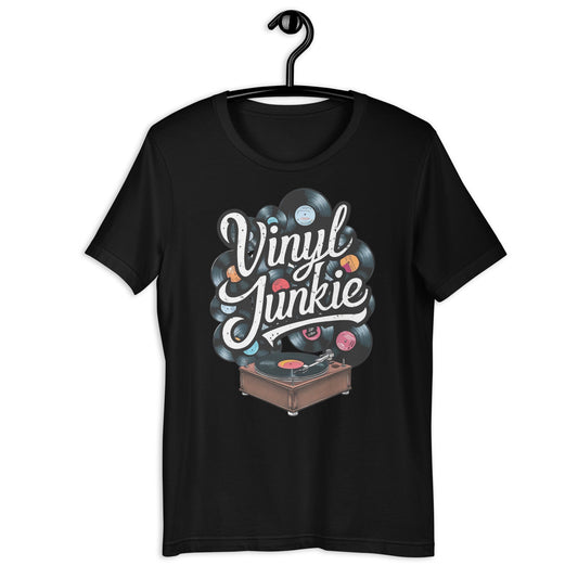 Vinyl Junkie T-Shirt - Bold Black Apparel