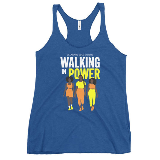 Women's Delaware Sole Sisters Walking in Power Tank - Bold Black Apparel